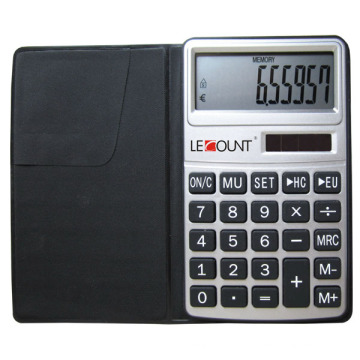Calculatrice à 10 chiffres avec fonction euro-convertisseur et porte-monnaie noir (LC303EURO)
